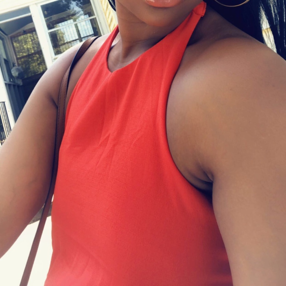 Red Backless Romper